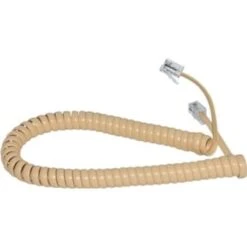 Adamax 7 Ft. Telephone Handset Cord, Ivory, Package Of 5
